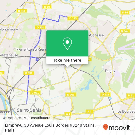 Mapa L'Imprevu, 30 Avenue Louis Bordes 93240 Stains