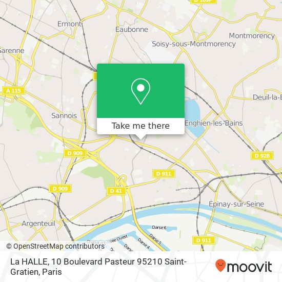 Mapa La HALLE, 10 Boulevard Pasteur 95210 Saint-Gratien