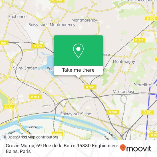 Mapa Grazie Mama, 69 Rue de la Barre 95880 Enghien-les-Bains