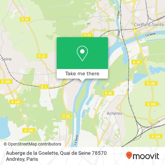 Auberge de la Goelette, Quai de Seine 78570 Andrésy map