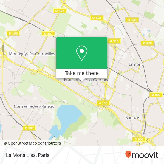 Mapa La Mona Lisa, 11 Boulevard Maurice Berteaux 95130 Franconville