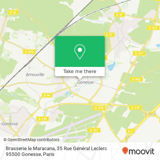 Mapa Brasserie le Maracana, 35 Rue Général Leclerc 95500 Gonesse