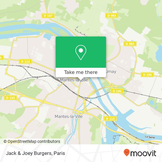 Mapa Jack & Joey Burgers, 19 Rue Porte aux Saints 78200 Mantes-la-Jolie