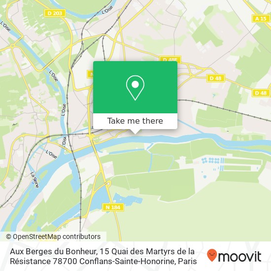 Mapa Aux Berges du Bonheur, 15 Quai des Martyrs de la Résistance 78700 Conflans-Sainte-Honorine