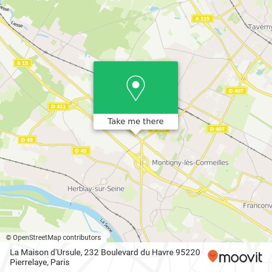 Mapa La Maison d'Ursule, 232 Boulevard du Havre 95220 Pierrelaye