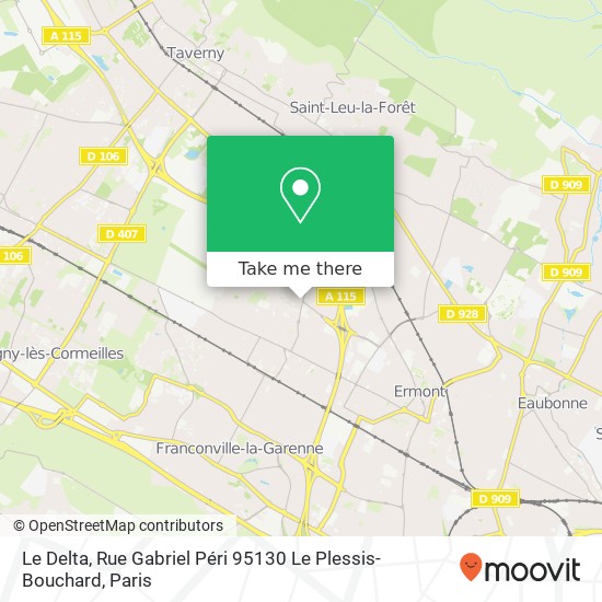 Mapa Le Delta, Rue Gabriel Péri 95130 Le Plessis-Bouchard