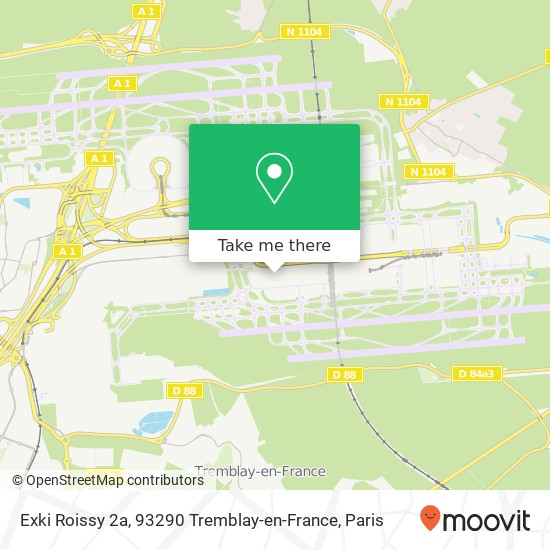 Mapa Exki Roissy 2a, 93290 Tremblay-en-France