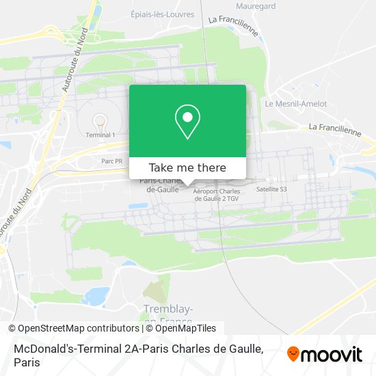 Mapa McDonald's-Terminal 2A-Paris Charles de Gaulle