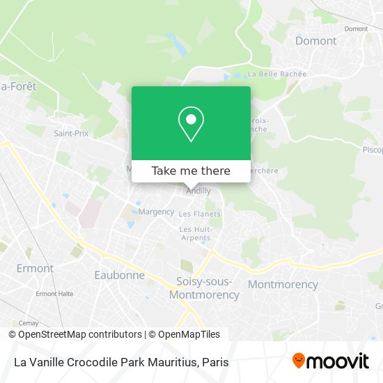 La Vanille Crocodile Park Mauritius map