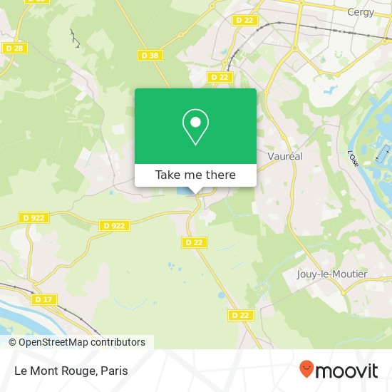 Mapa Le Mont Rouge, 2 Rue de Menucourt 95000 Boisemont