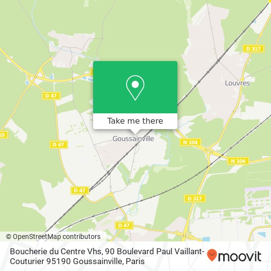 Mapa Boucherie du Centre Vhs, 90 Boulevard Paul Vaillant-Couturier 95190 Goussainville