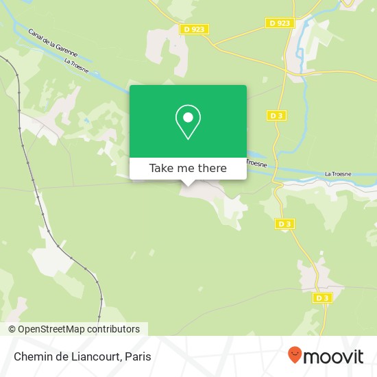 Mapa Chemin de Liancourt