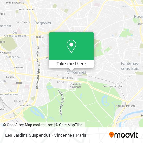 Les Jardins Suspendus - Vincennes map