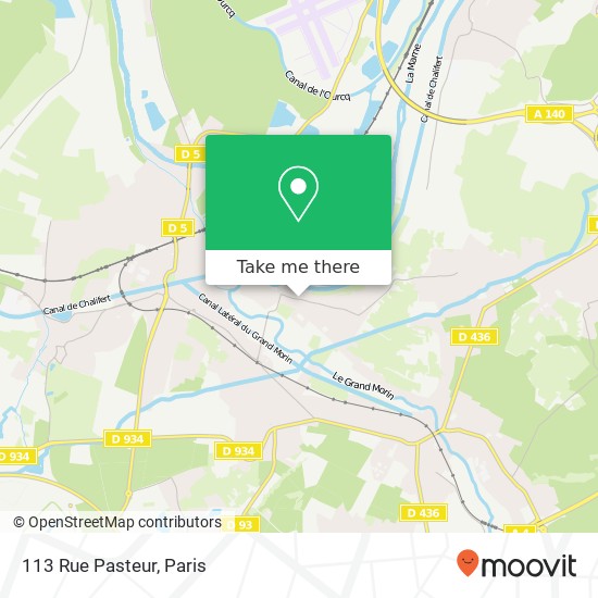 Mapa 113 Rue Pasteur