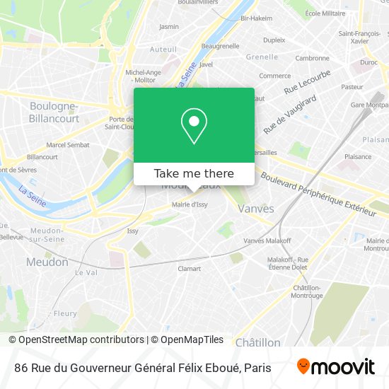 Mapa 86 Rue du Gouverneur Général Félix Eboué