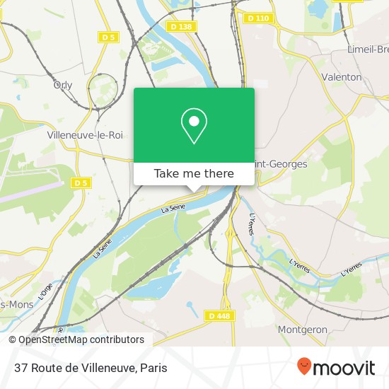 Mapa 37 Route de Villeneuve