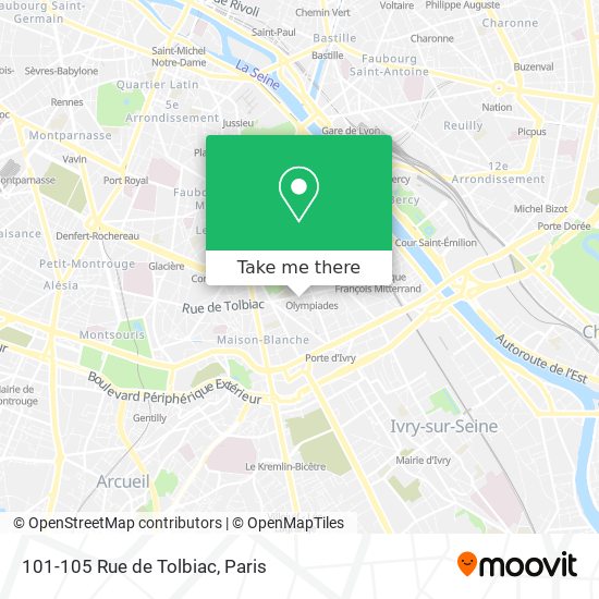 Mapa 101-105 Rue de Tolbiac