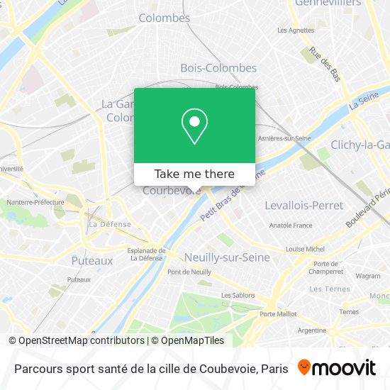 Parcours sport santé de la cille de Coubevoie map