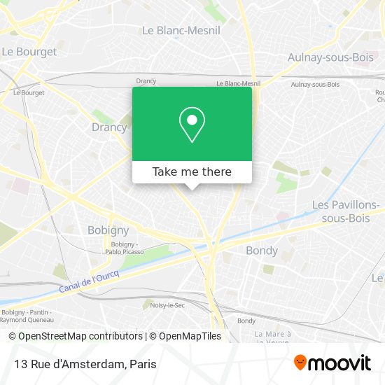 Mapa 13 Rue d'Amsterdam