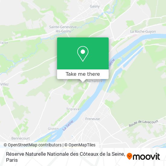 Mapa Réserve Naturelle Nationale des Côteaux de la Seine