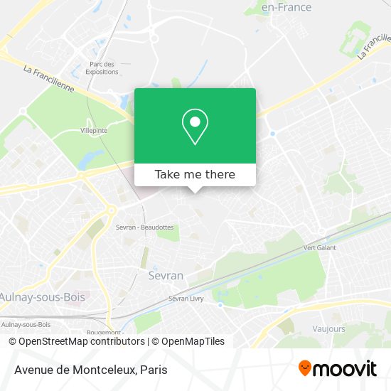 Mapa Avenue de Montceleux