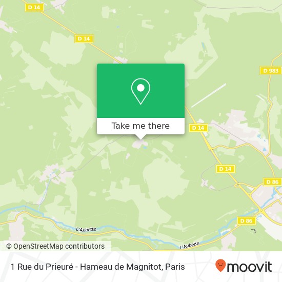 Mapa 1 Rue du Prieuré - Hameau de Magnitot