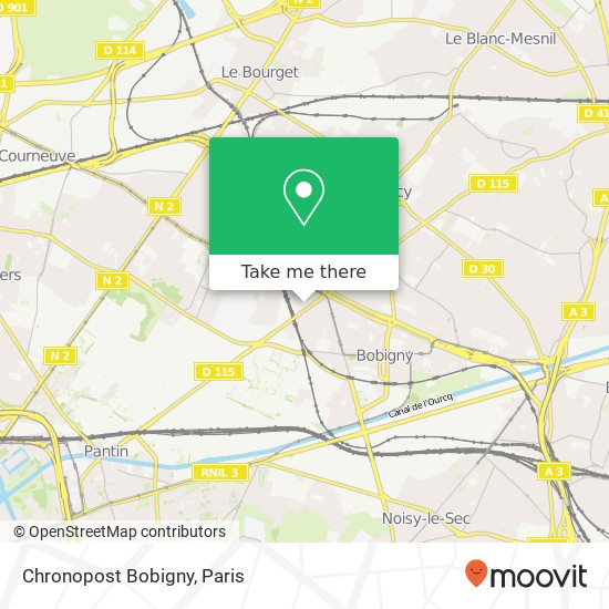 Mapa Chronopost Bobigny