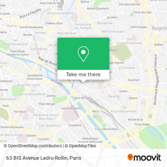 Mapa 63 BIS Avenue Ledru-Rollin