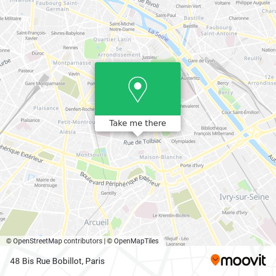 Mapa 48 Bis Rue Bobillot