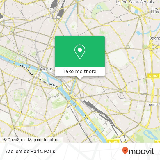 Mapa Ateliers de Paris