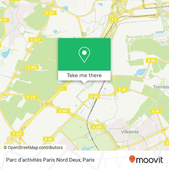 Mapa Parc d'activités Paris Nord Deux