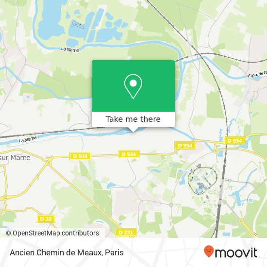 Mapa Ancien Chemin de Meaux