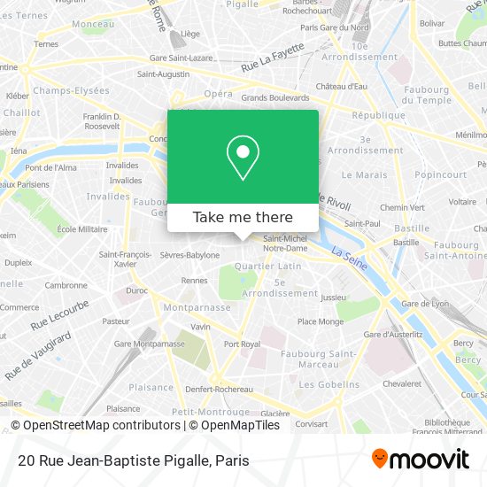 Mapa 20 Rue Jean-Baptiste Pigalle