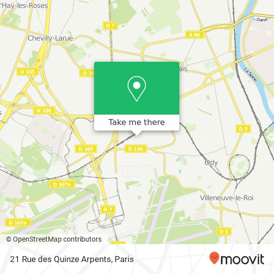 Mapa 21 Rue des Quinze Arpents