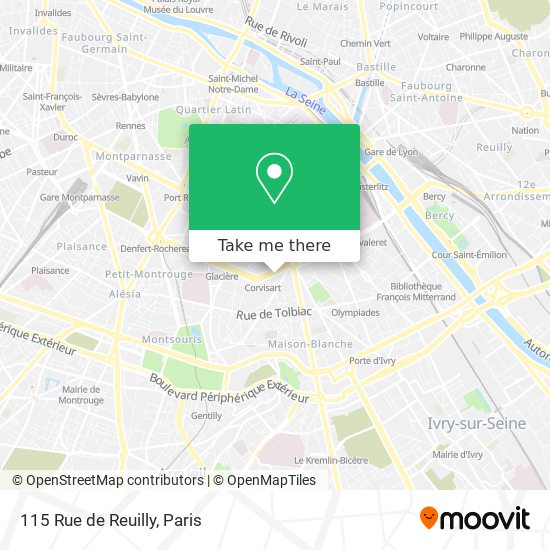 Mapa 115 Rue de Reuilly