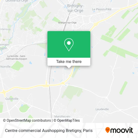 Centre commercial Aushopping Bretigny map