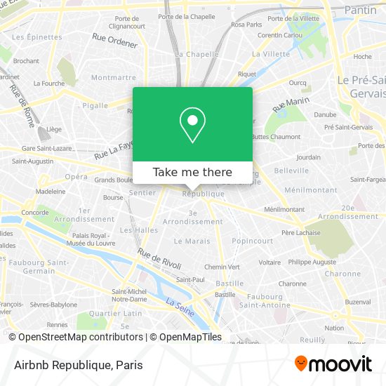 Airbnb Republique map