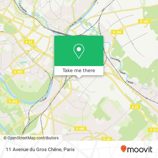 Mapa 11 Avenue du Gros Chêne