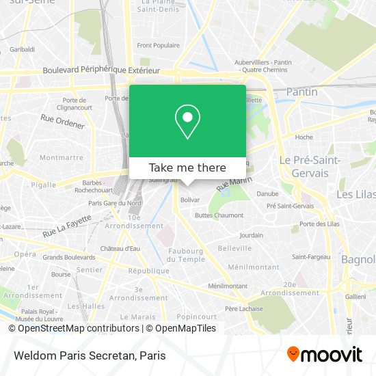 Weldom Paris Secretan map