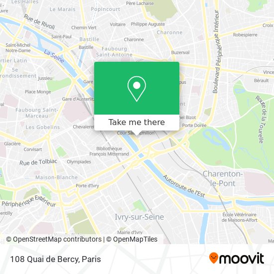 Mapa 108 Quai de Bercy