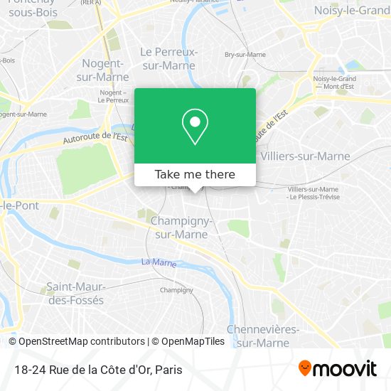 Mapa 18-24 Rue de la Côte d'Or