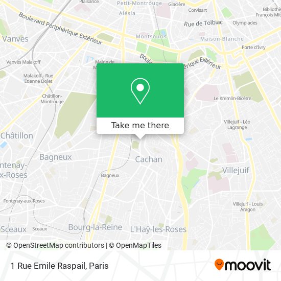 Mapa 1 Rue Emile Raspail