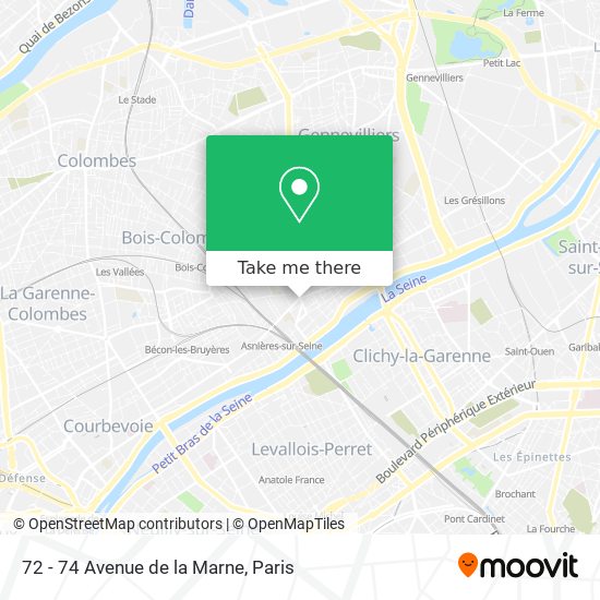 Mapa 72 - 74 Avenue de la Marne