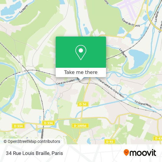 Mapa 34 Rue Louis Braille