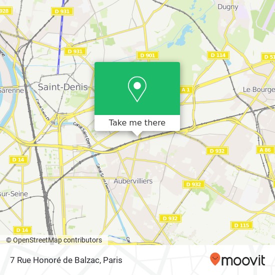 Mapa 7 Rue Honoré de Balzac