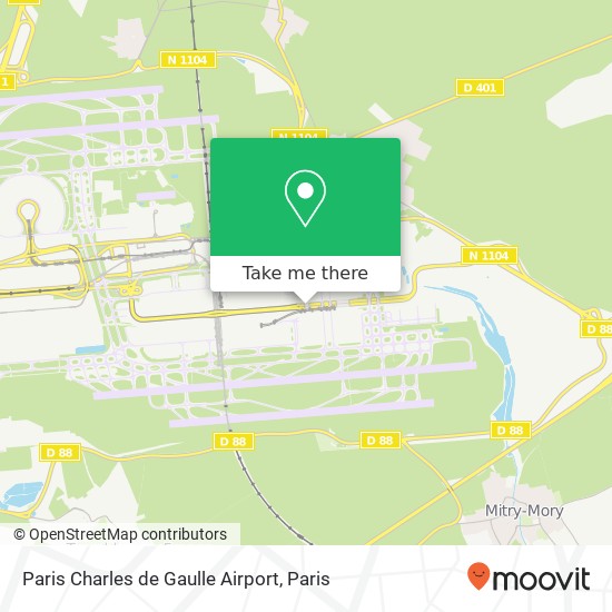 Mapa Paris Charles de Gaulle Airport