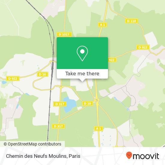 Chemin des Neufs Moulins map