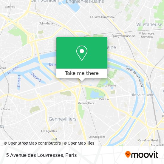 Mapa 5 Avenue des Louvresses