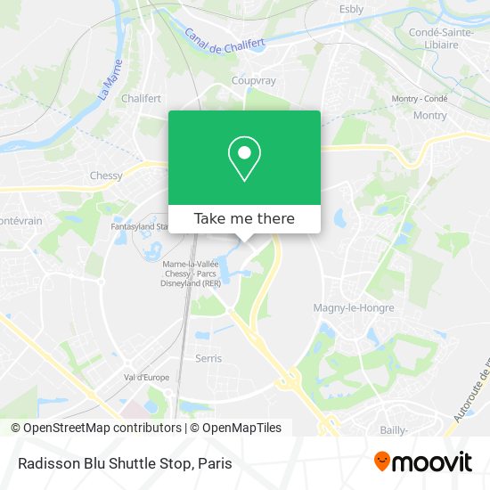 Mapa Radisson Blu Shuttle Stop