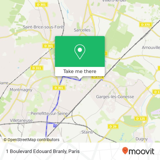 Mapa 1 Boulevard Edouard Branly